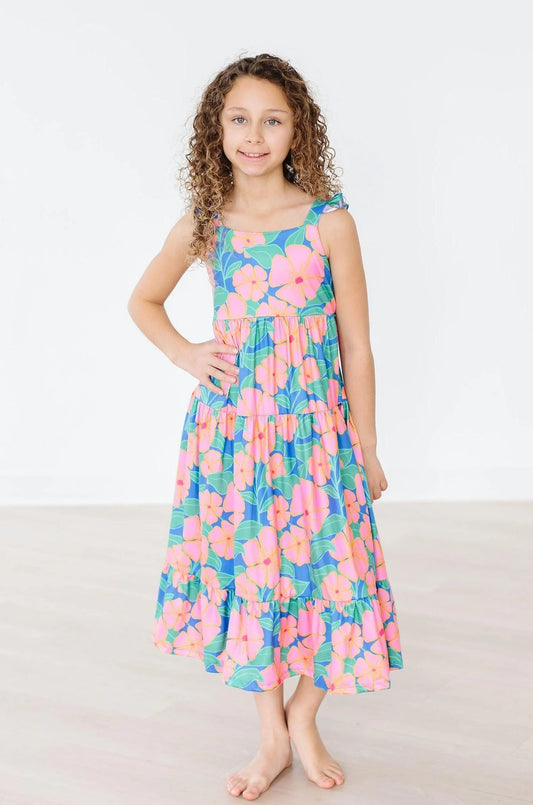 Luau Floral Ruffle Maxi Dress by Mila & Rose