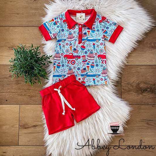 All Things Patriotic Shorts Set by TwoCan