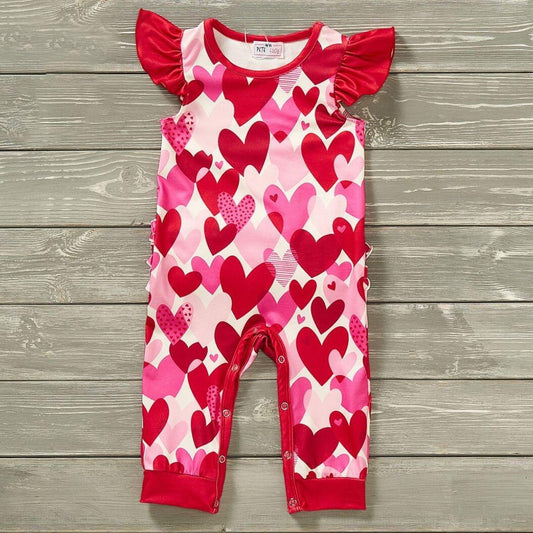 (Preorder) Valentine Vibes Infant Romper by Pete + Lucy