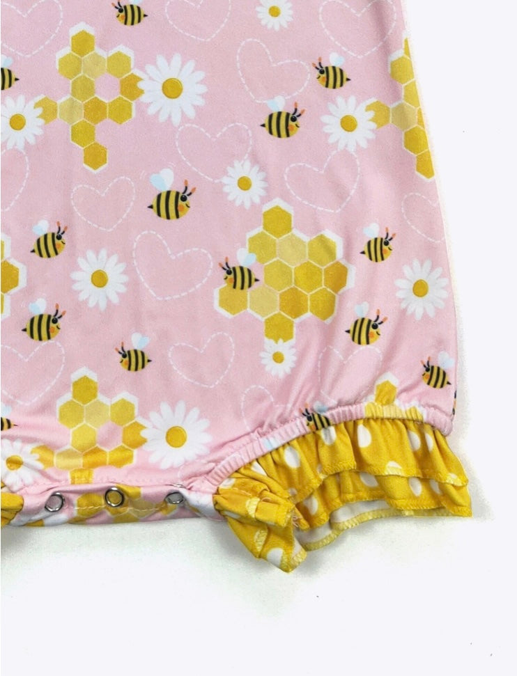 Honeycomb Baby Summer Romper by Clover Cottage