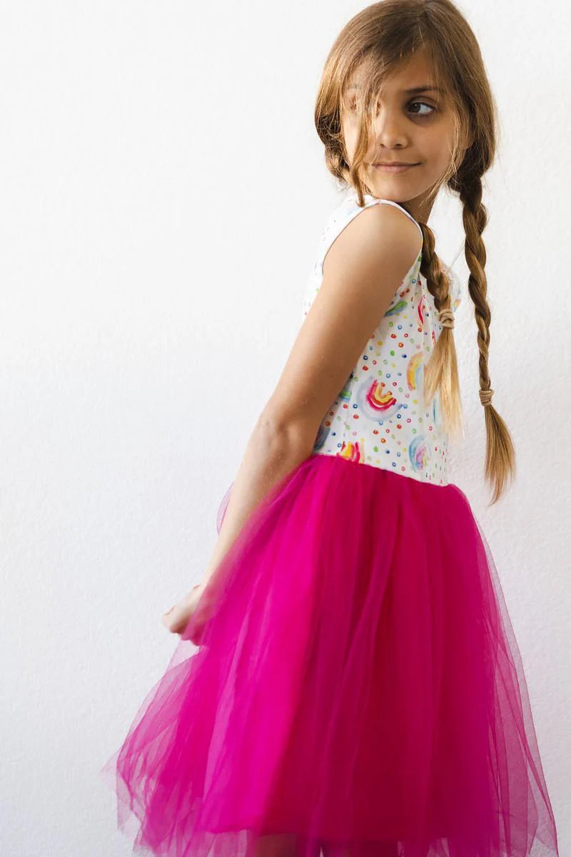 Rainbow Dot Tank Tulle Dress by Mila & Rose