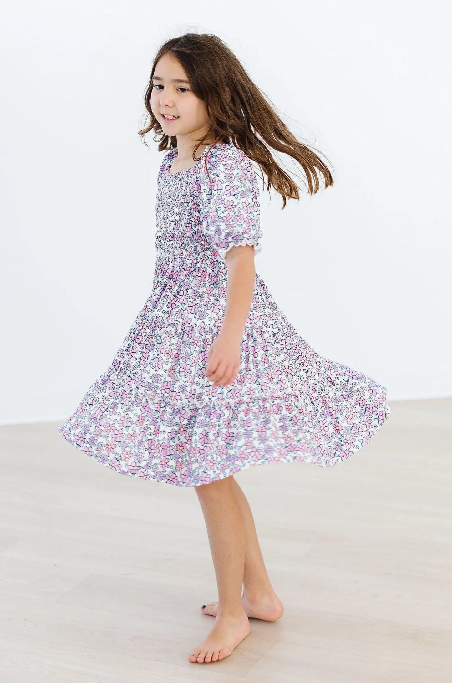 Lovely Lavender Smocked Ruffle Dress by Mila & Rose