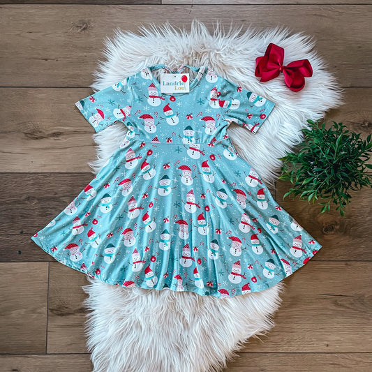 Snowman Twirl Dress by Landrie Lou