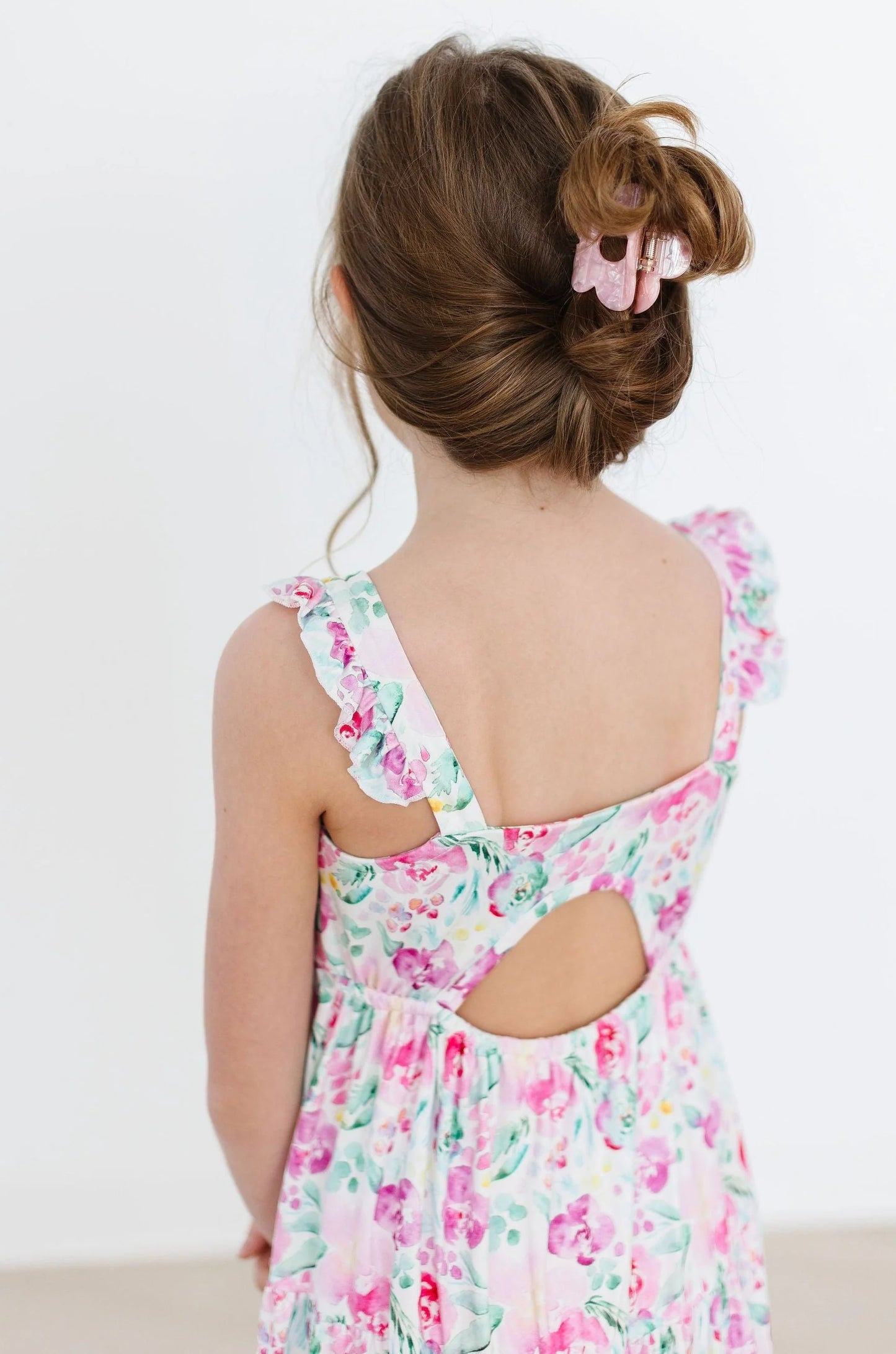 Watercolor Floral Ruffle Maxi Dress by Mila & Rose