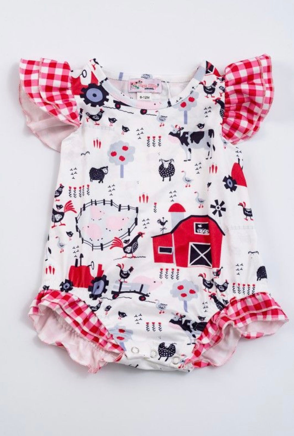 Red Barn Baby Summer Romper by Clover Cottage