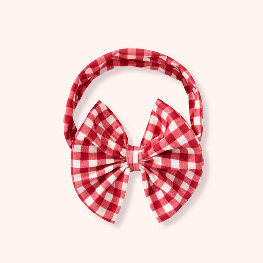 Gingham Picnic Bow Headband by Pete + Lucy