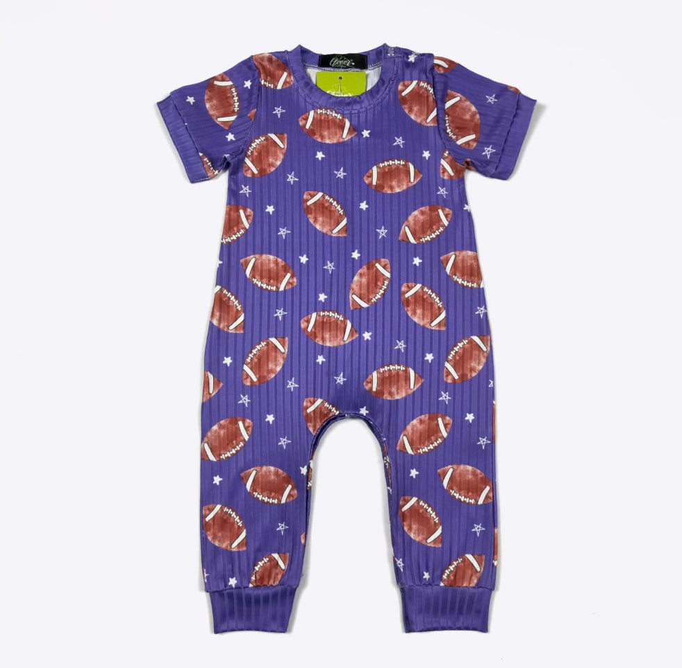 Football Romper (Purple) by Clover Cottage