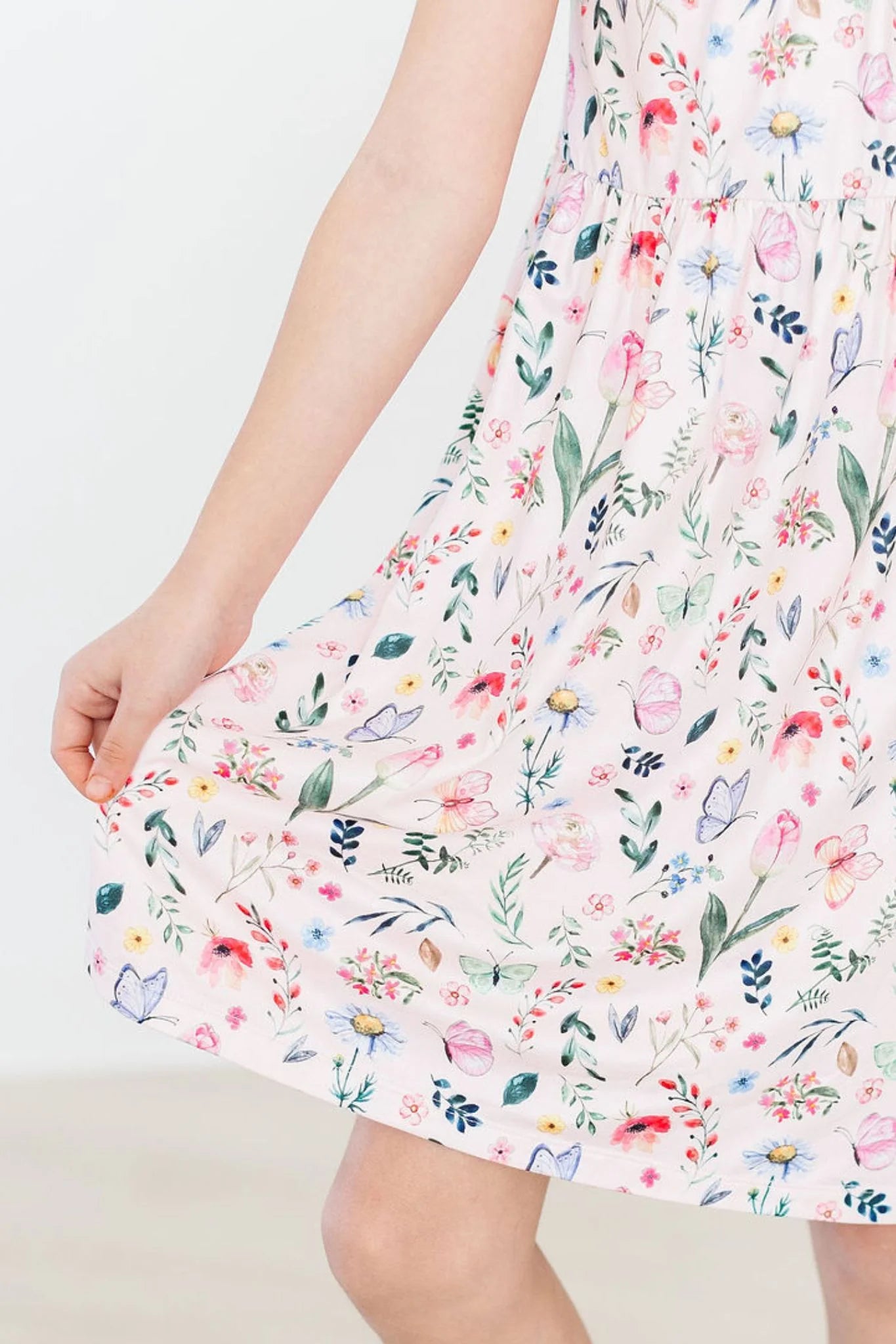 Butterfly Meadows Ruffle Cross Back Dress by Mila & Rose