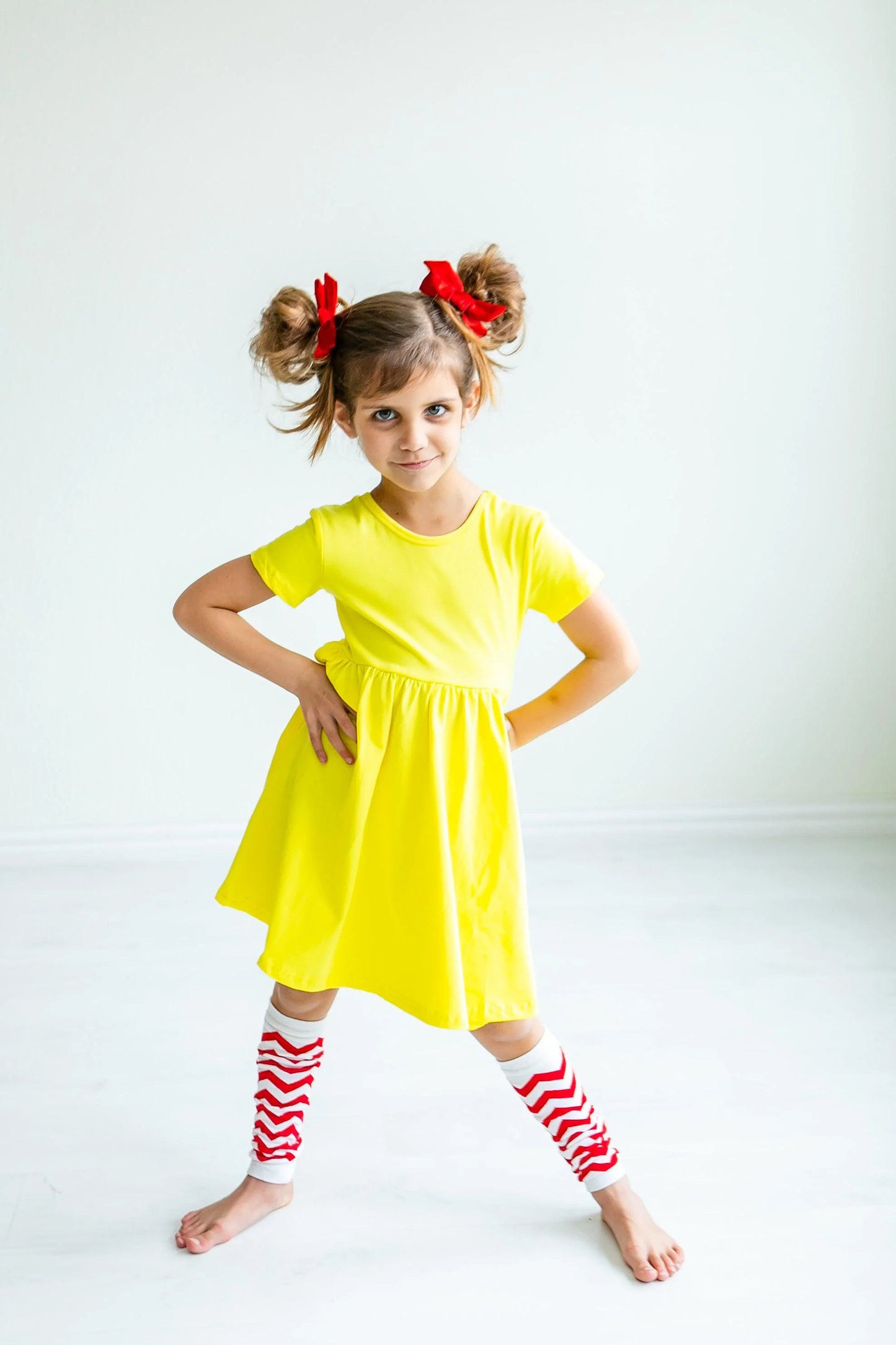 Yellow Pocket Twirl Dress by Mila & Rose