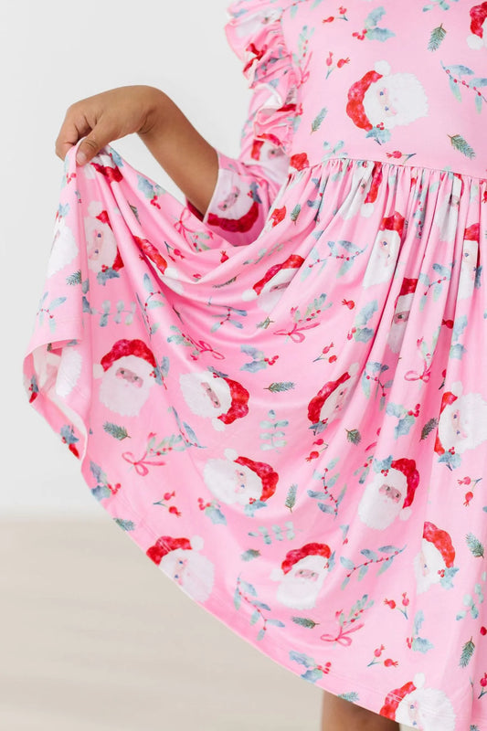 Jolly Old St Nick Ruffle Twirl Dress by Mila & Rose