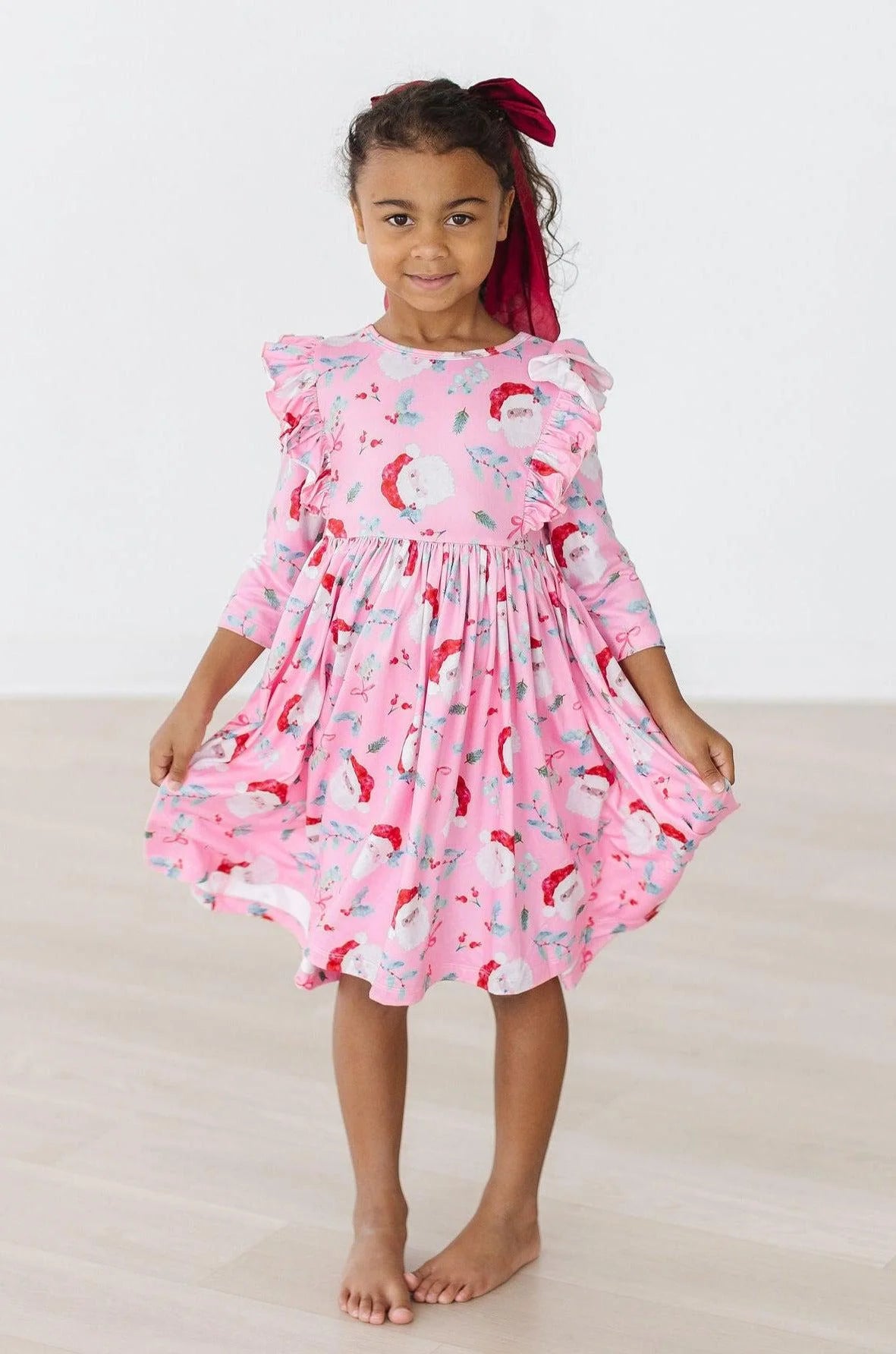 Jolly Old St Nick Ruffle Twirl Dress by Mila & Rose