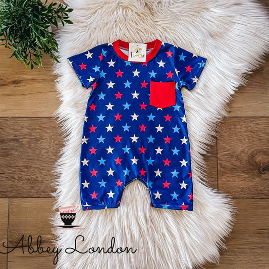 Navy Stars Infant Romper by TwoCan