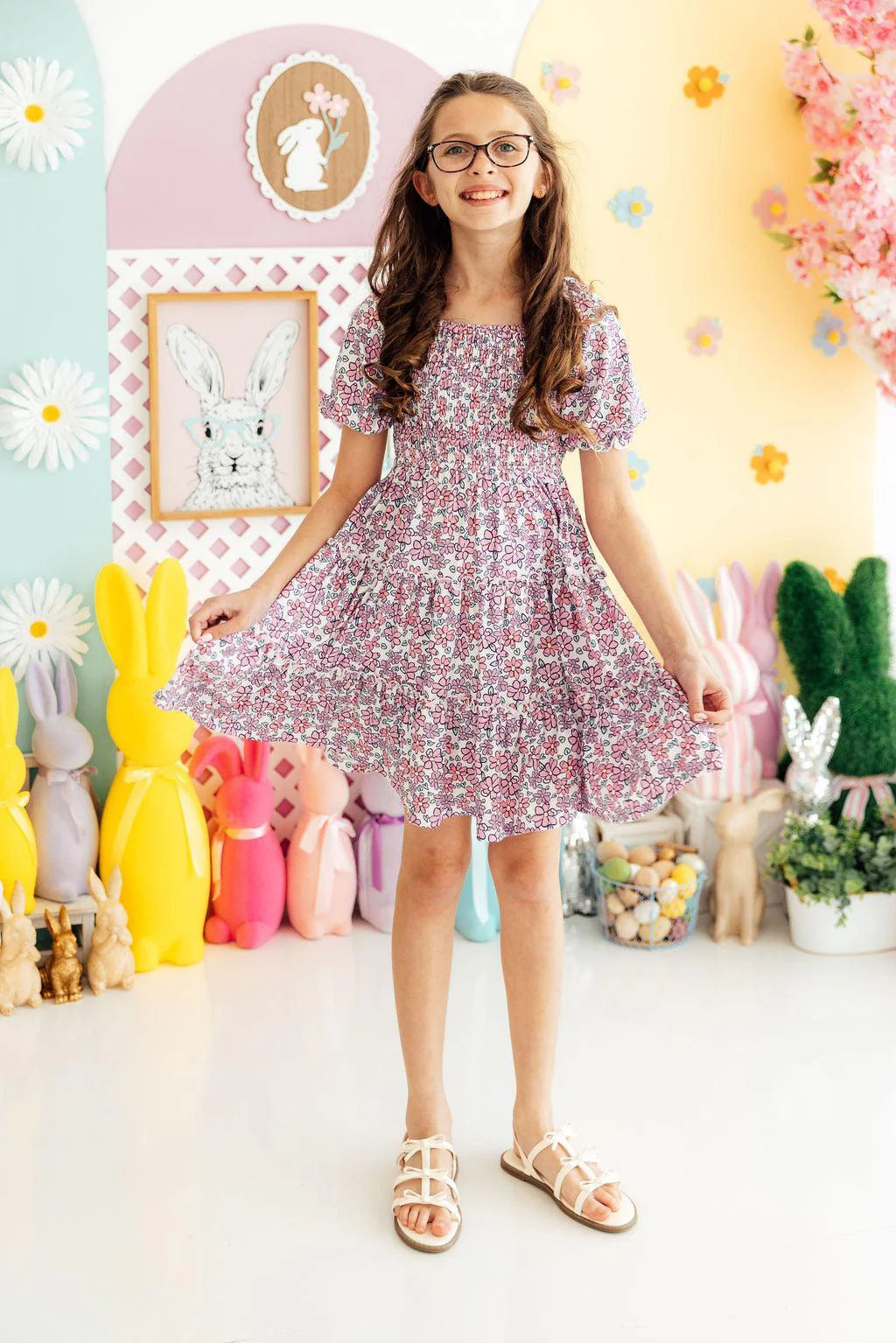 Lovely Lavender Smocked Ruffle Dress by Mila & Rose