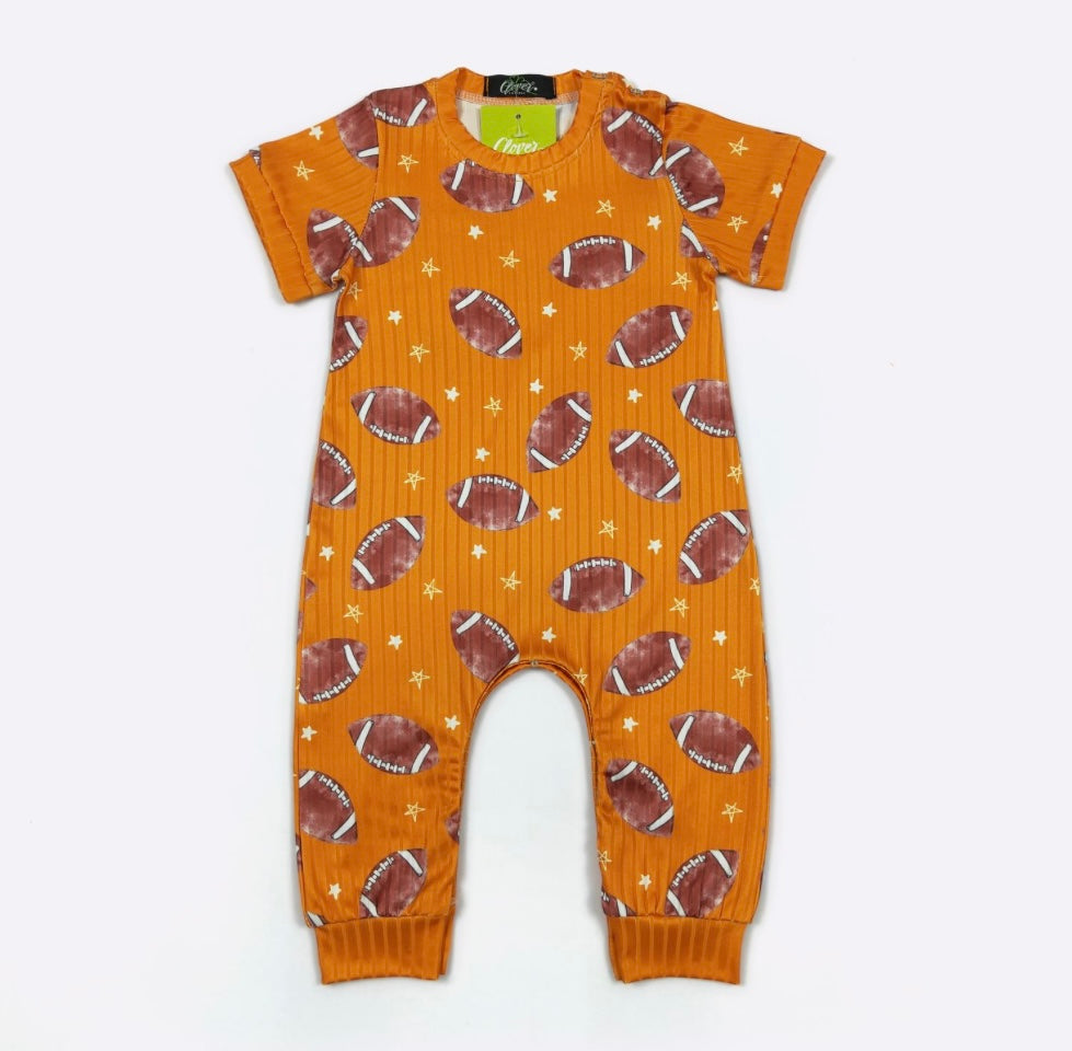 Football Romper (Orange) by Clover Cottage