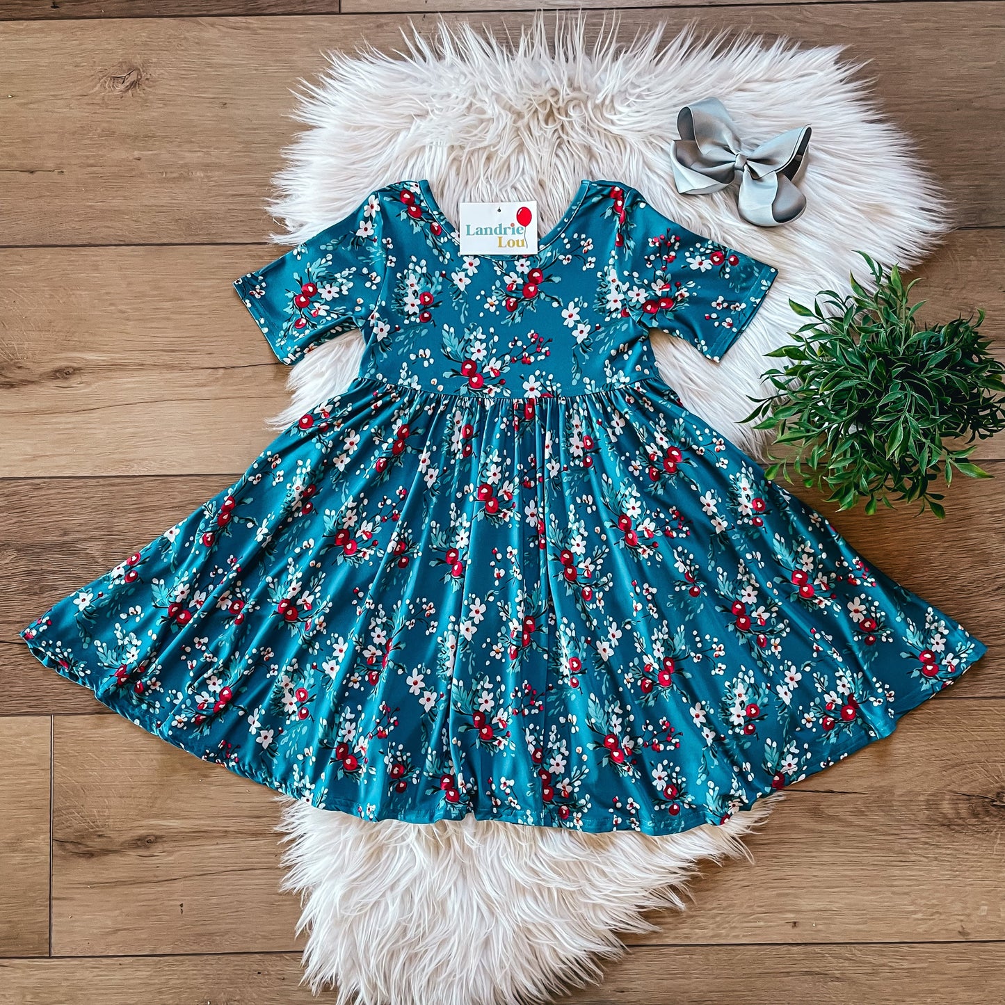 Winter Blue Twirl Dress by Landrie Lou