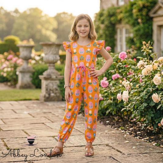 Mustard Flower Portraits Jumpsuit by TwoCan