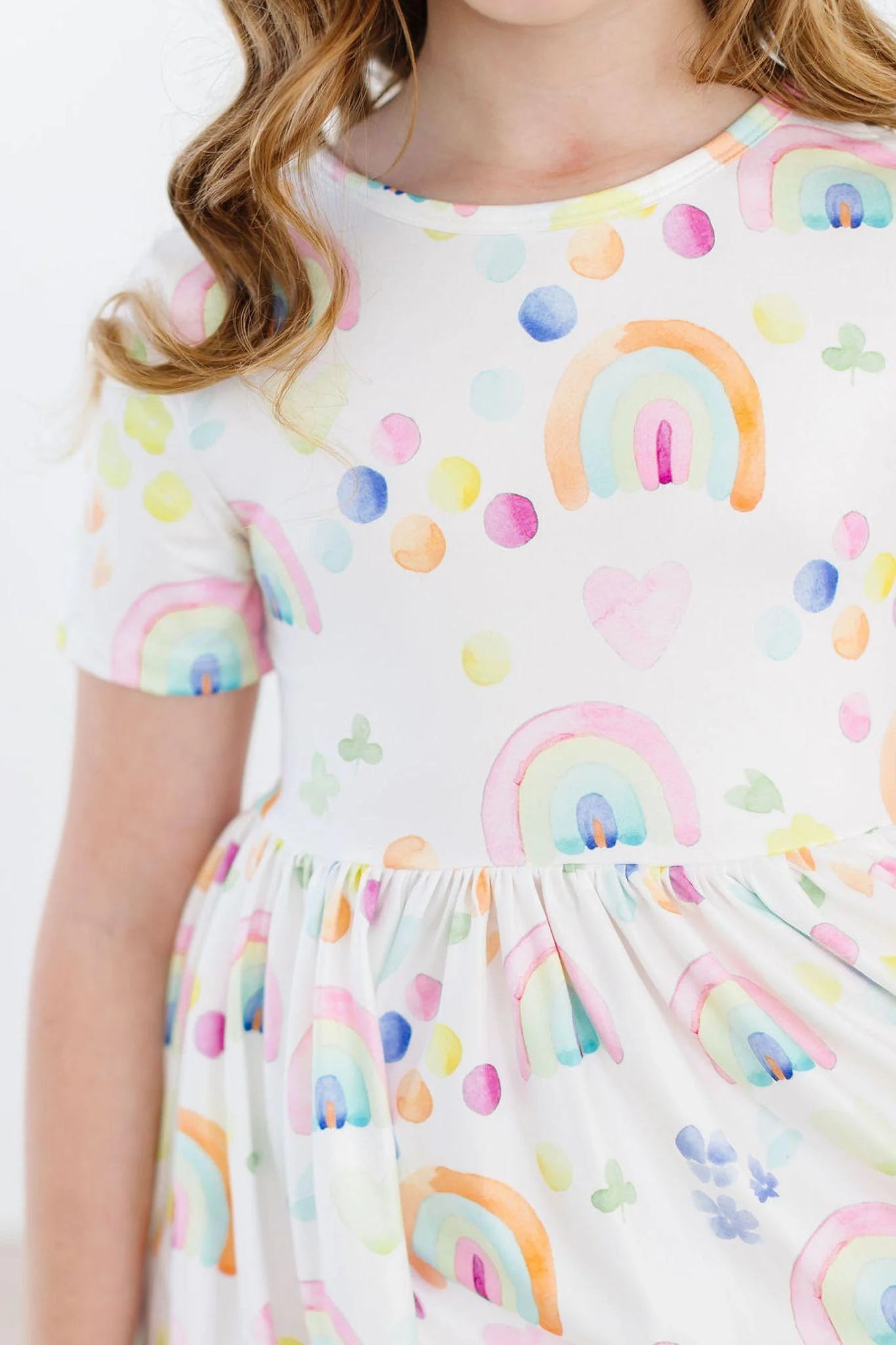 Watercolor Rainbows Pocket Twirl Dress by Mila & Rose