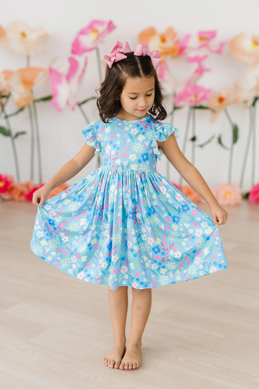 Springtime Splendor Flutter Sleeve Twirl Dress by Mila & Rose