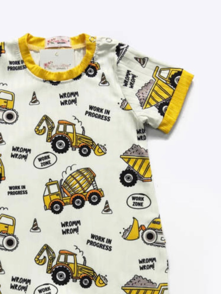 Work Zone Infant Romper by Clover Cottage