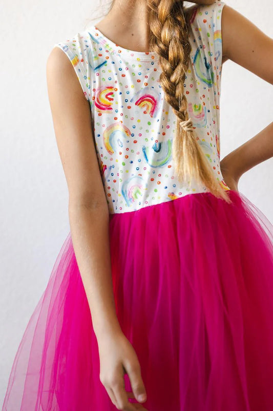 Rainbow Dot Tank Tulle Dress by Mila & Rose