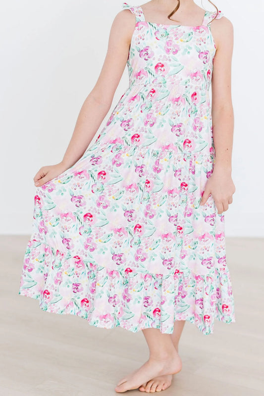 Watercolor Floral Ruffle Maxi Dress by Mila & Rose