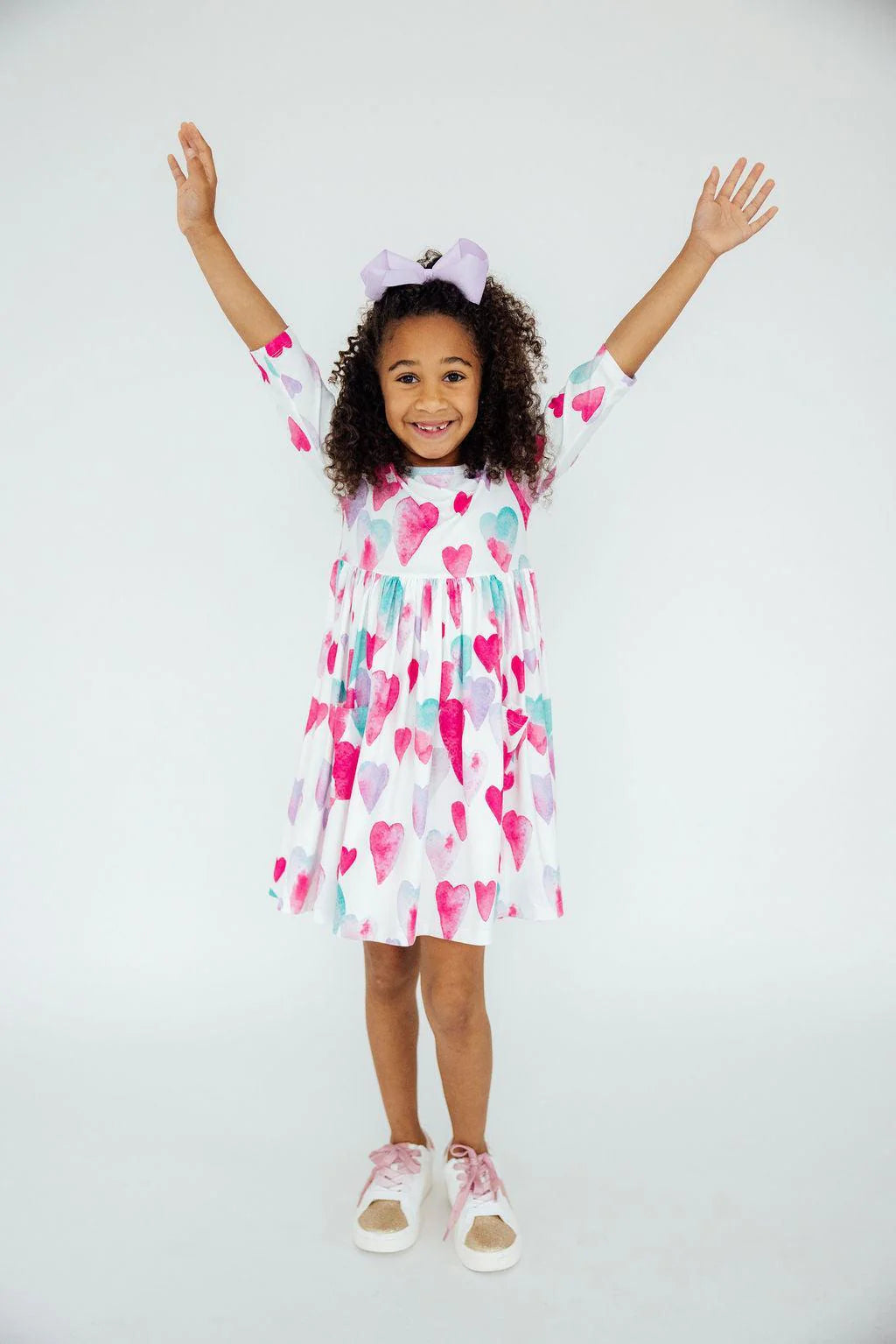 Light Hearted 3/4 Sleeve Twirl Dress by Mila & Rose