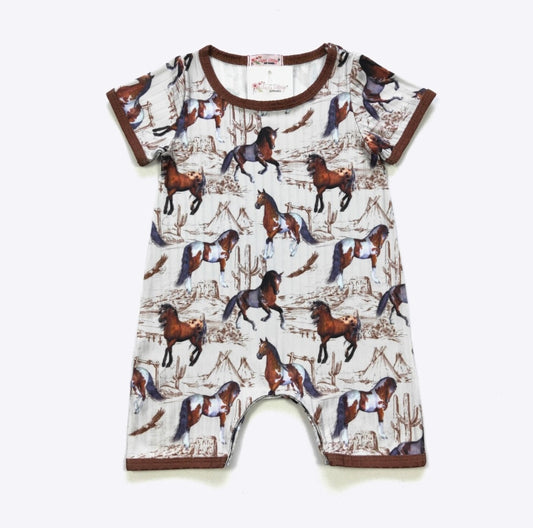 Mustang Infant Romper by Clover Cottage