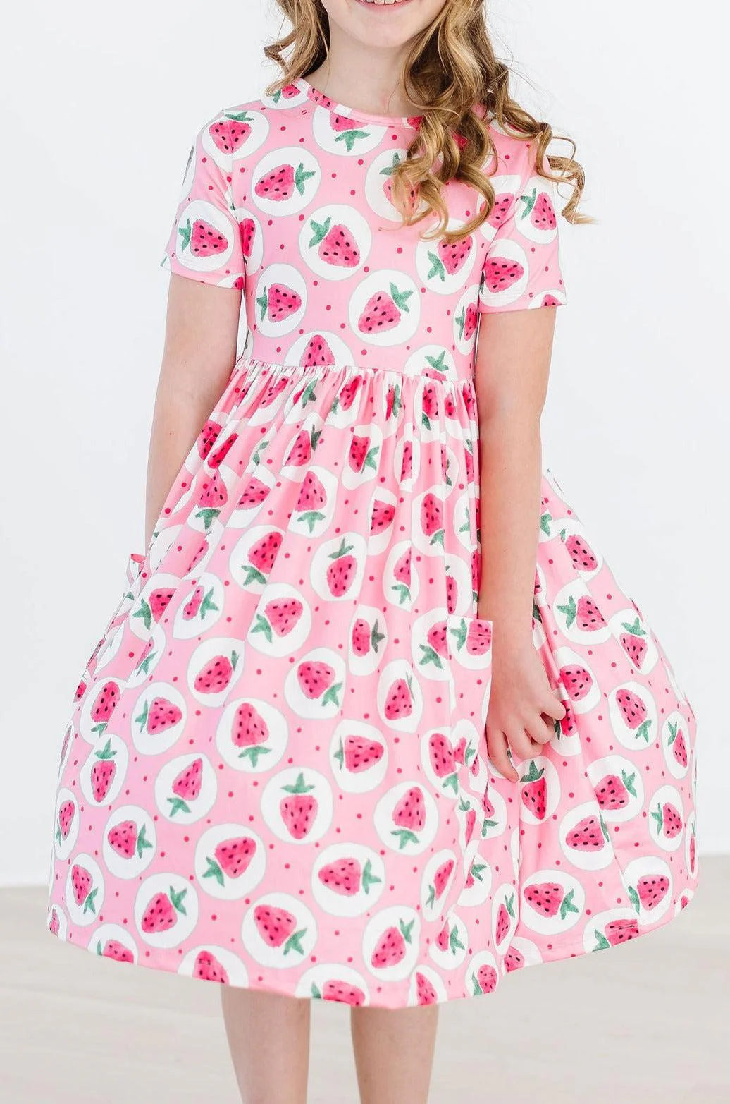 Strawberry Fields Pocket Twirl Dress by Mila & Rose