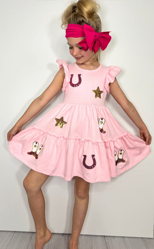 Wild West Sequin Dress by Clover Cottage