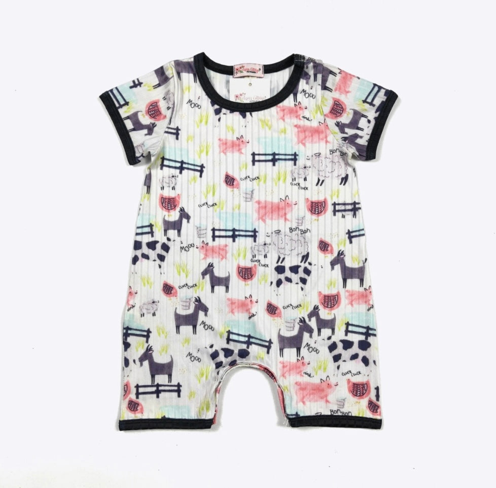 Goats on the Farm Infant Romper by Clover Cottage