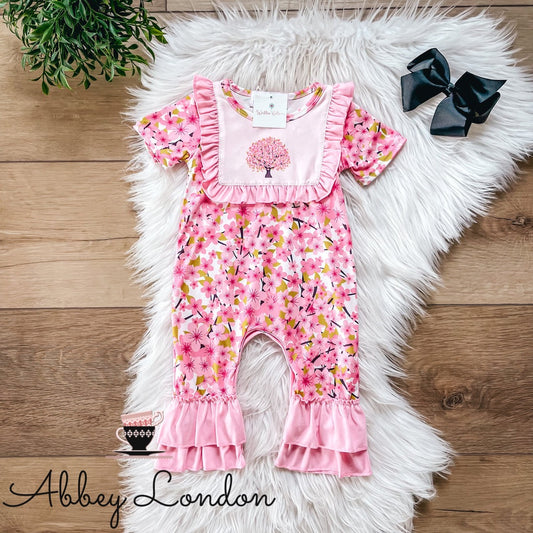 Cherry Blossom Infant Romper by Wellie Kate