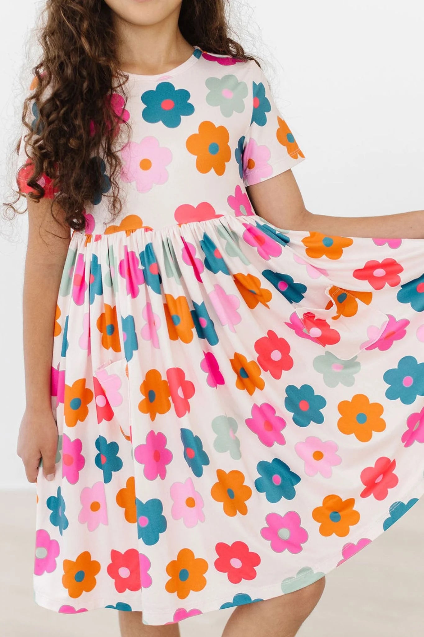 Retro Floral Pocket Twirl Dress by Mila & Rose