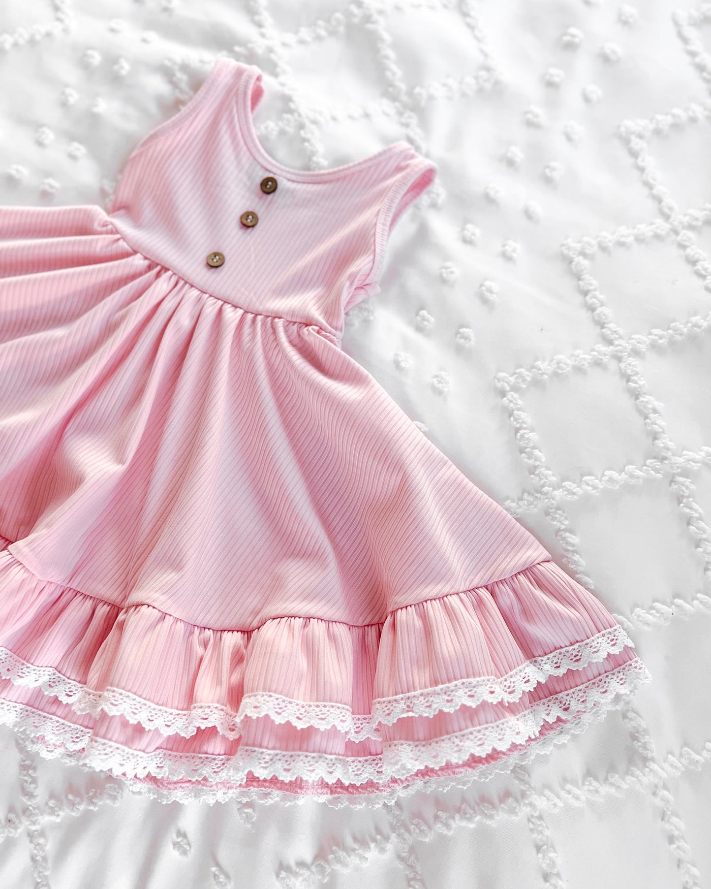 Ribbed Twirl Dress | Petal (12-18M and 10Y ONLY)