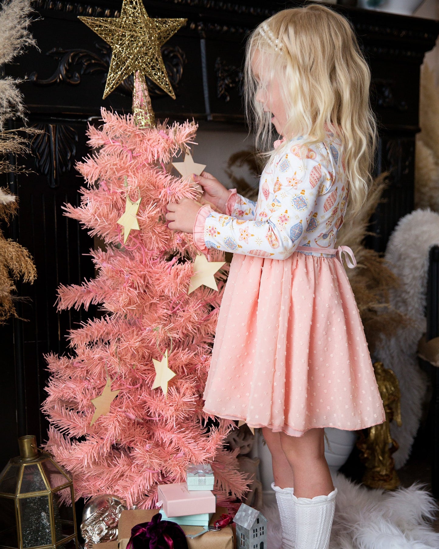 Holiday Dress | Boho Ornaments (0-6M ONLY)