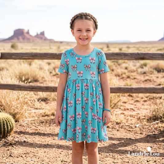 Cowgirl Bows All Day Twirl Dress by Landrie Lou