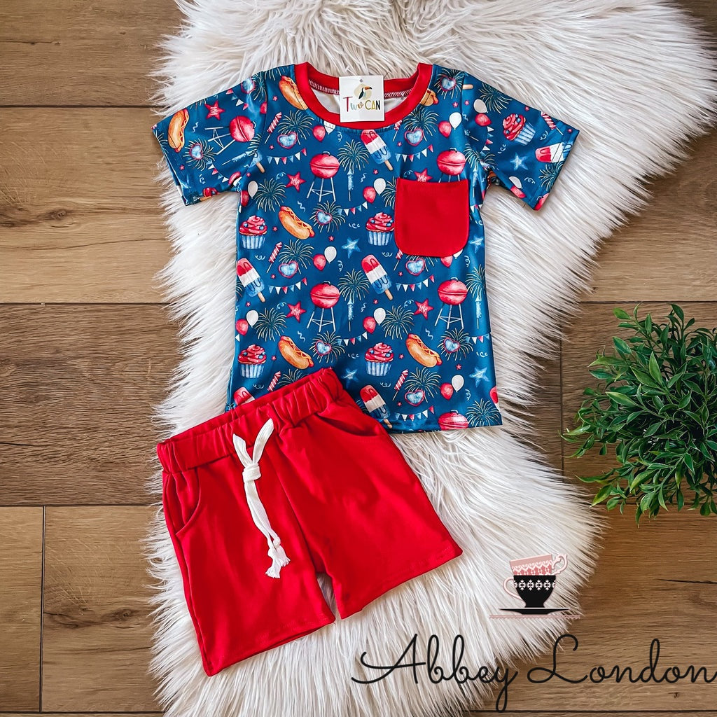 Patriotic Picnic Shorts Set by TwoCan