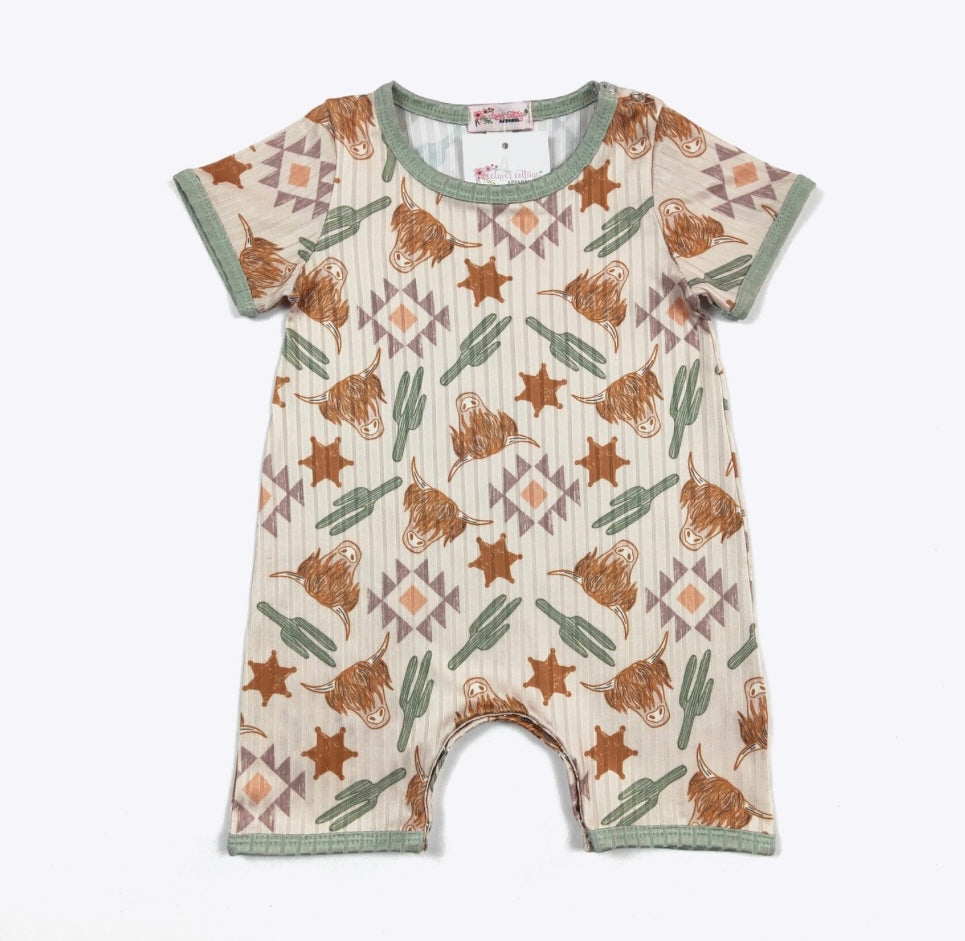 Cactus Aztec Infant Romper by Clover Cottage