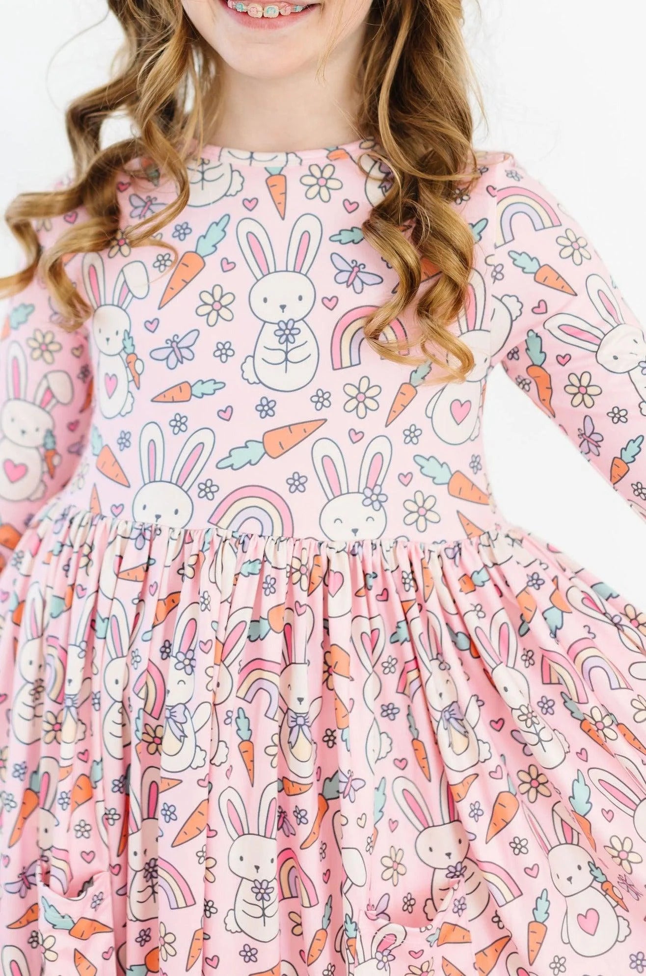 Springtime Bunnies Pocket Twirl Dress by Mila & Rose