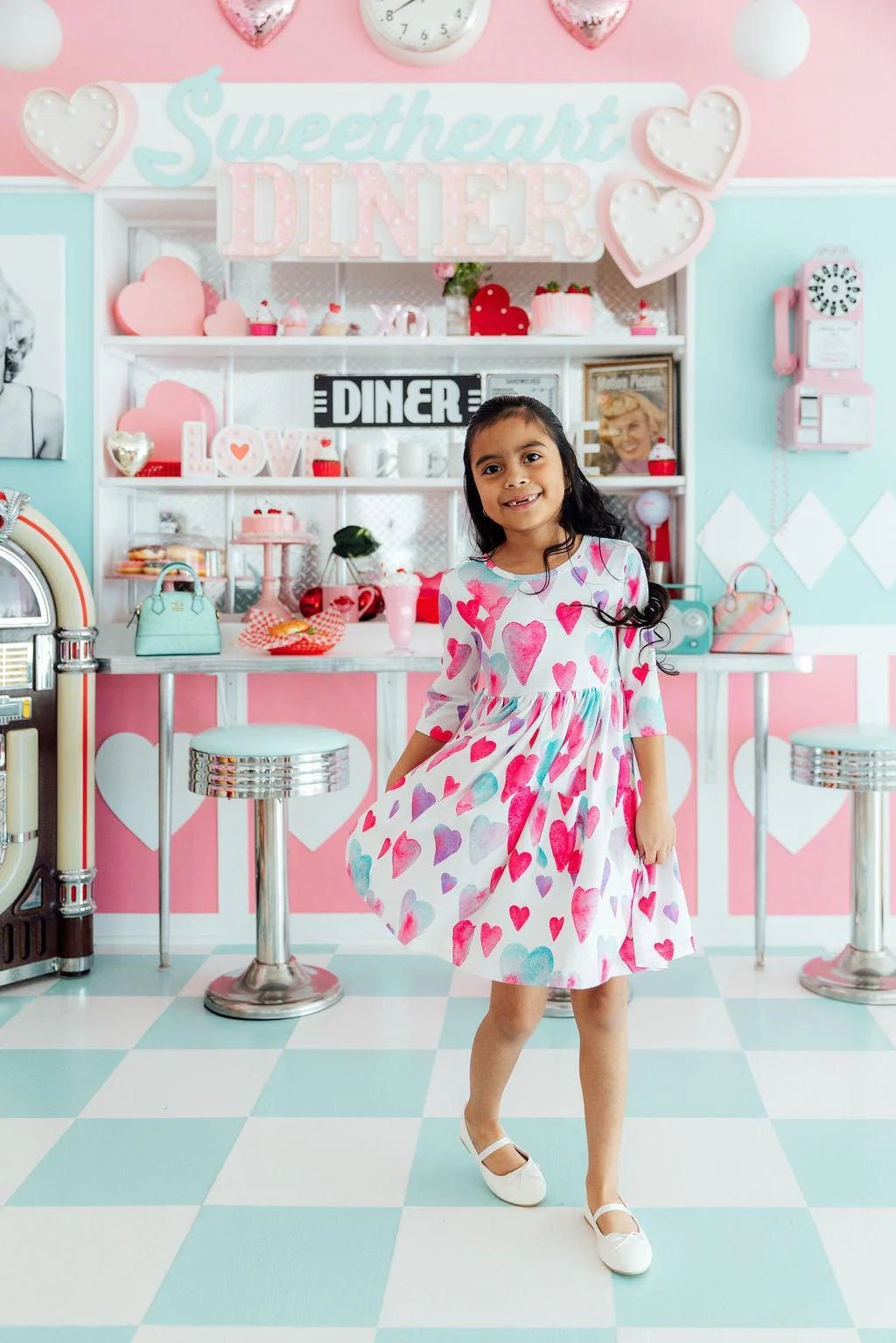 Light Hearted 3/4 Sleeve Twirl Dress by Mila & Rose