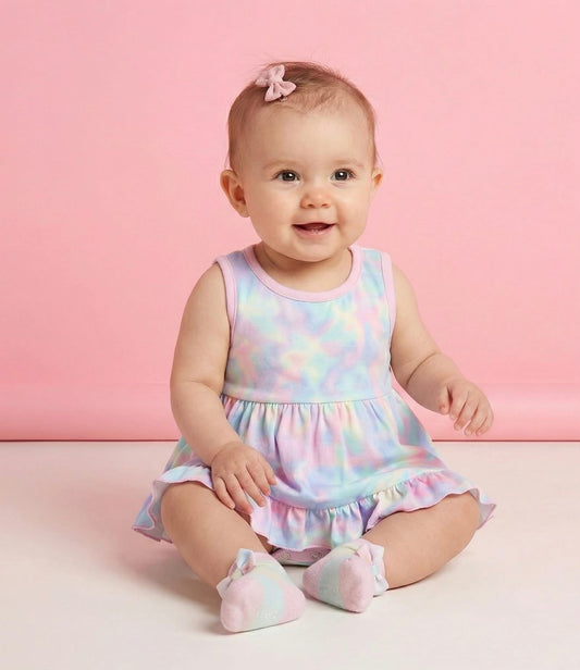 (Preorder) Cotton Candy Swirl Infant Romper by Pete + Lucy