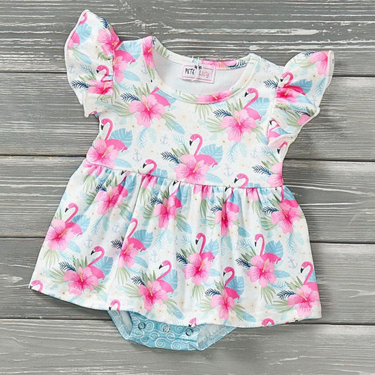 Pink Plumes & Blooms Infant Romper by Pete + Lucy