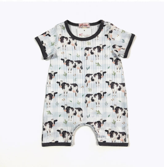 Blue Cow Infant Romper by Clover Cottage