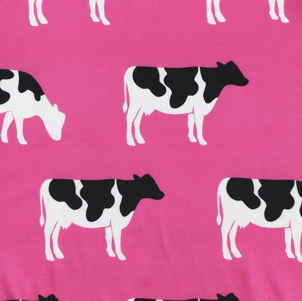 Hot Pink Cow Short Set by Clover Cottage