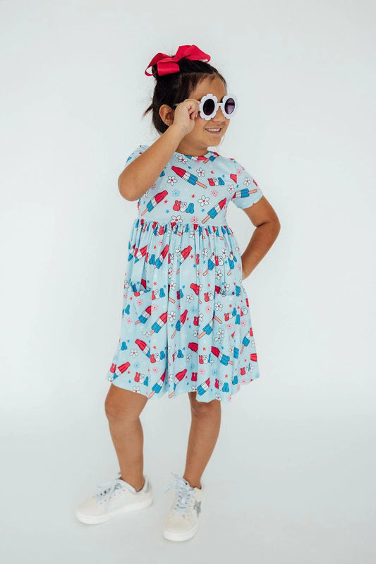 Proudly Patriotic Pocket Twirl Dress by Mila & Rose