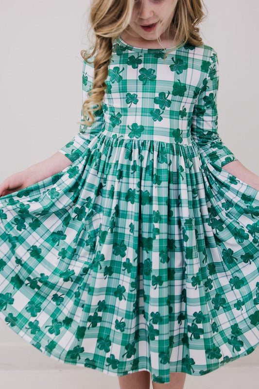 Lucky One 3/4 Sleeve Pocket Twirl Dress by Mila & Rose