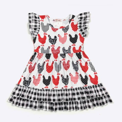 Plaid Chicken Dress by Clover Cottage