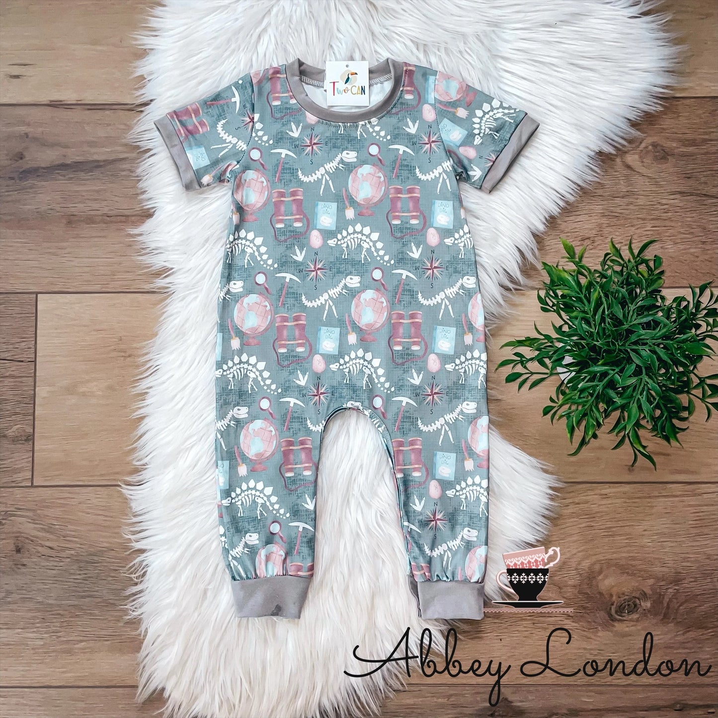 Dino Dig Infant Romper by TwoCan