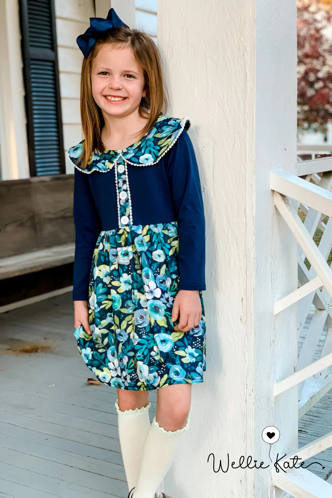 Navy & White Dress by Wellie Kate