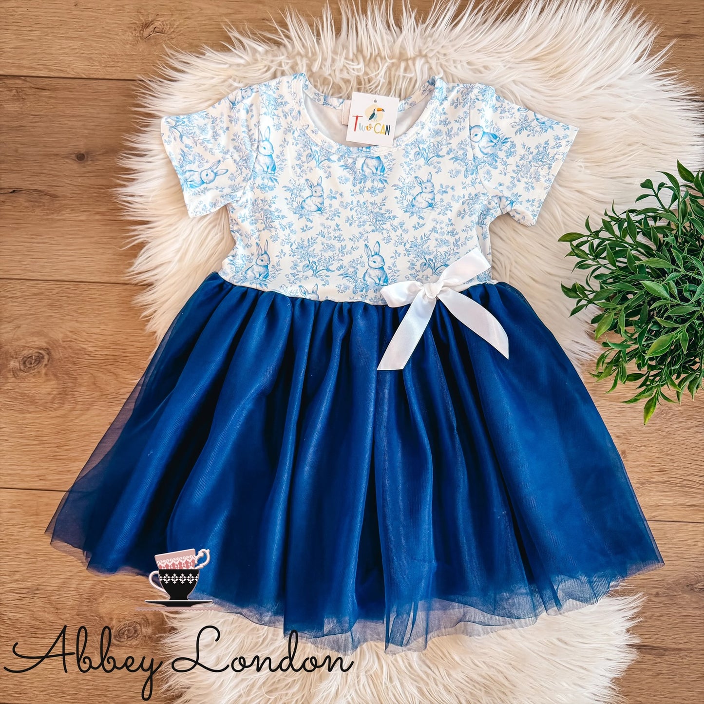 Blue Bunnies Tulle by TwoCan