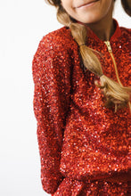 Load image into Gallery viewer, Red Sequin Jacket by Mila &amp; Rose
